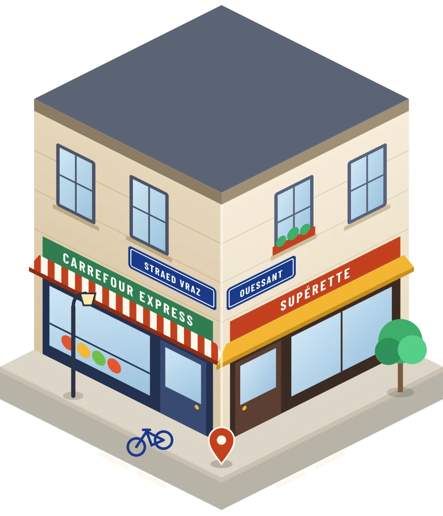 Carrefour Express, supérette straed Vraz à Ouessant (illustration)