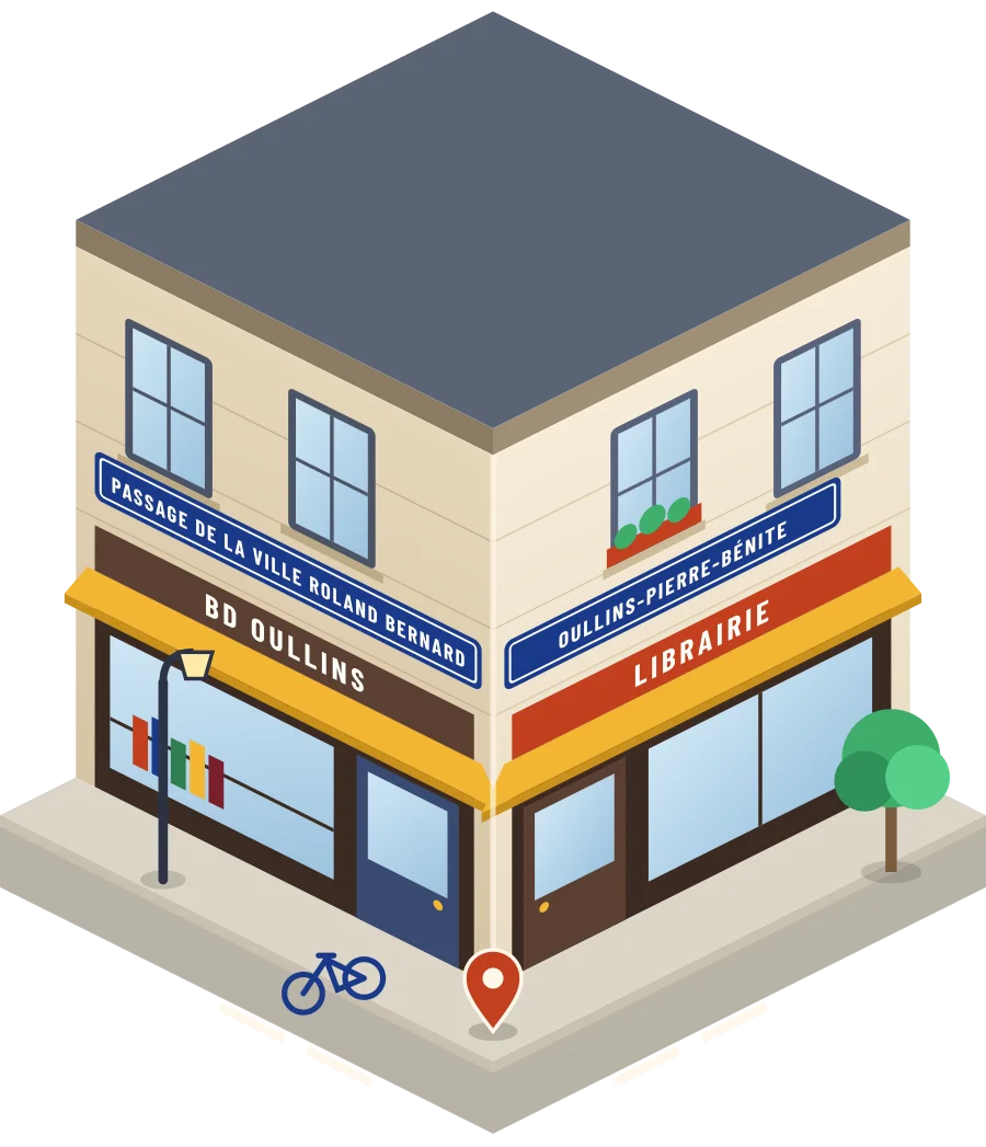 BD Oullins, librairie passage de la Ville Roland Bernard à Oullins-Pierre-Bénite (illustration)
