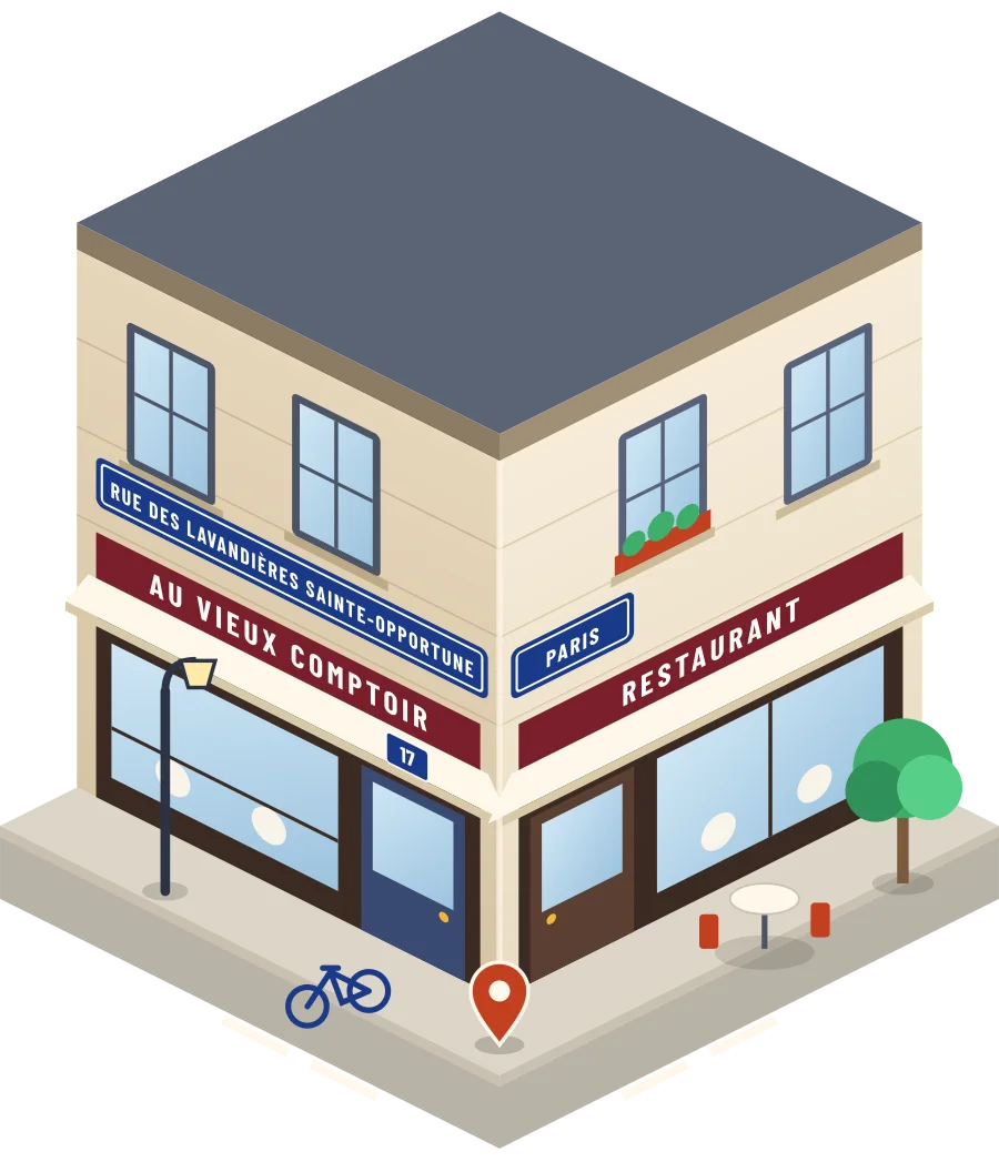 Au Vieux Comptoir, restaurant rue des Lavandières Sainte-Opportune à Paris (illustration)