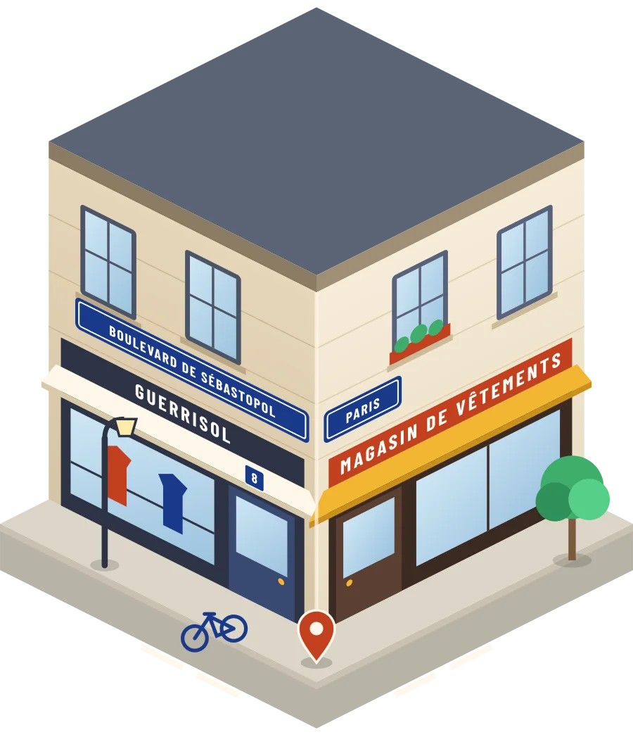 Guerrisol, magasin de vêtements boulevard de Sébastopol à Paris (illustration)