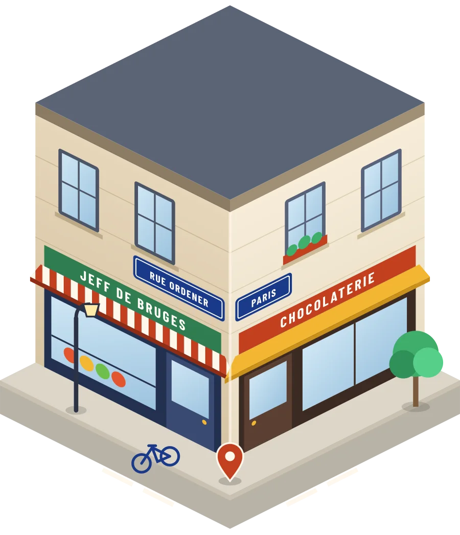 Jeff de Bruges, chocolaterie rue Ordener à Paris (illustration)