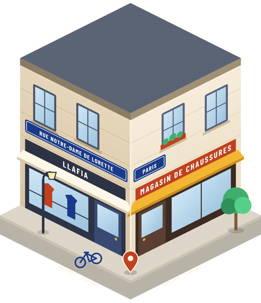 Llafia, magasin de chaussures rue Notre-Dame de Lorette à Paris (illustration)