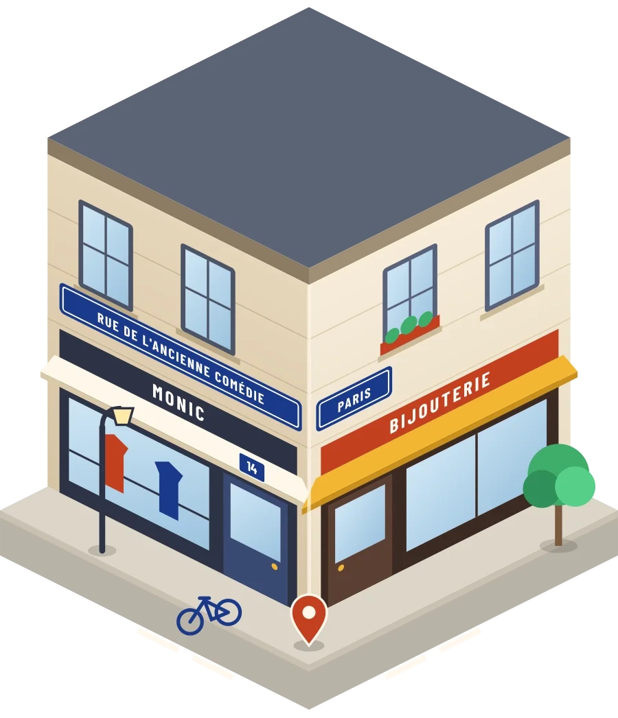 Monic, bijouterie rue de l'Ancienne Comédie à Paris (illustration)