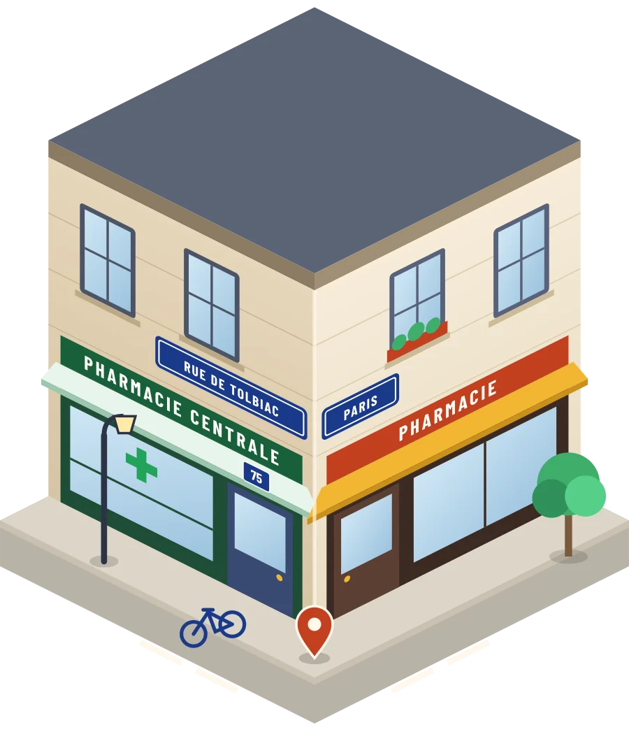 Pharmacie Centrale, pharmacie rue de Tolbiac à Paris (illustration)