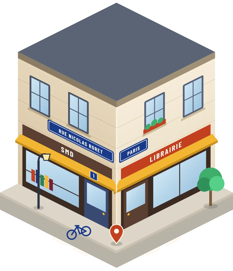 SMD, librairie rue Nicolas Roret à Paris (illustration)
