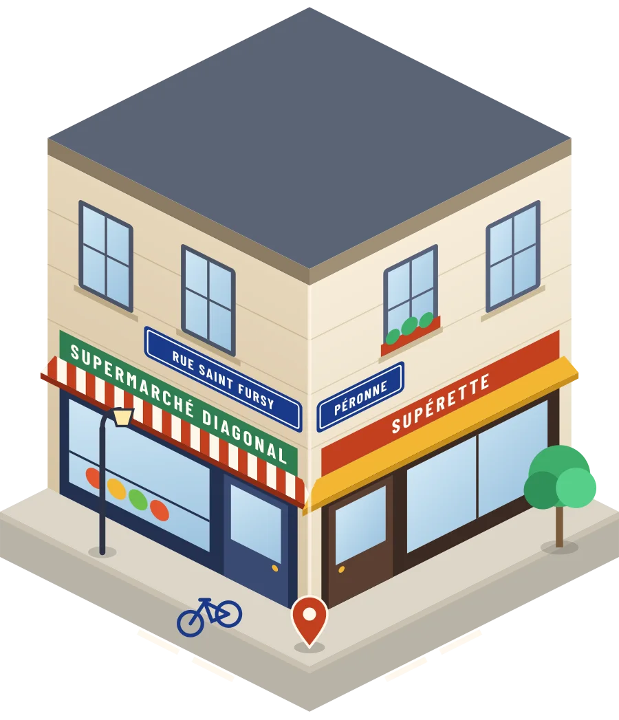 Supermarché Diagonal, supérette rue Saint Fursy à Péronne (illustration)