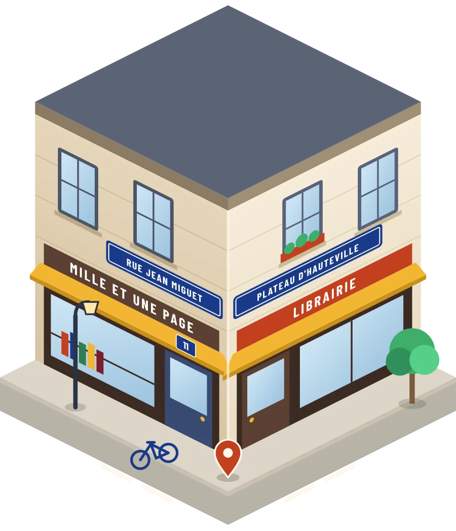 Mille et une Page, librairie rue Jean Miguet à Plateau d'Hauteville (illustration)