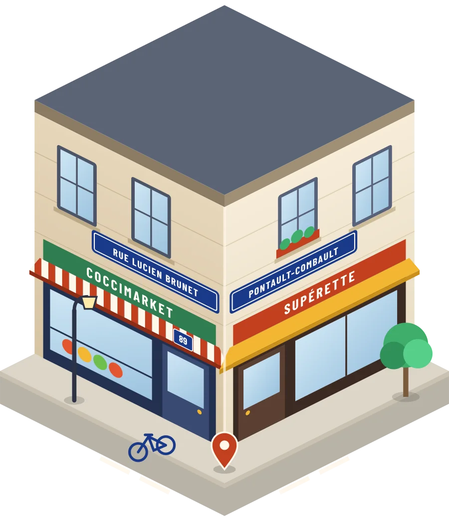 CocciMarket, supérette rue Lucien Brunet à Pontault-Combault (illustration)