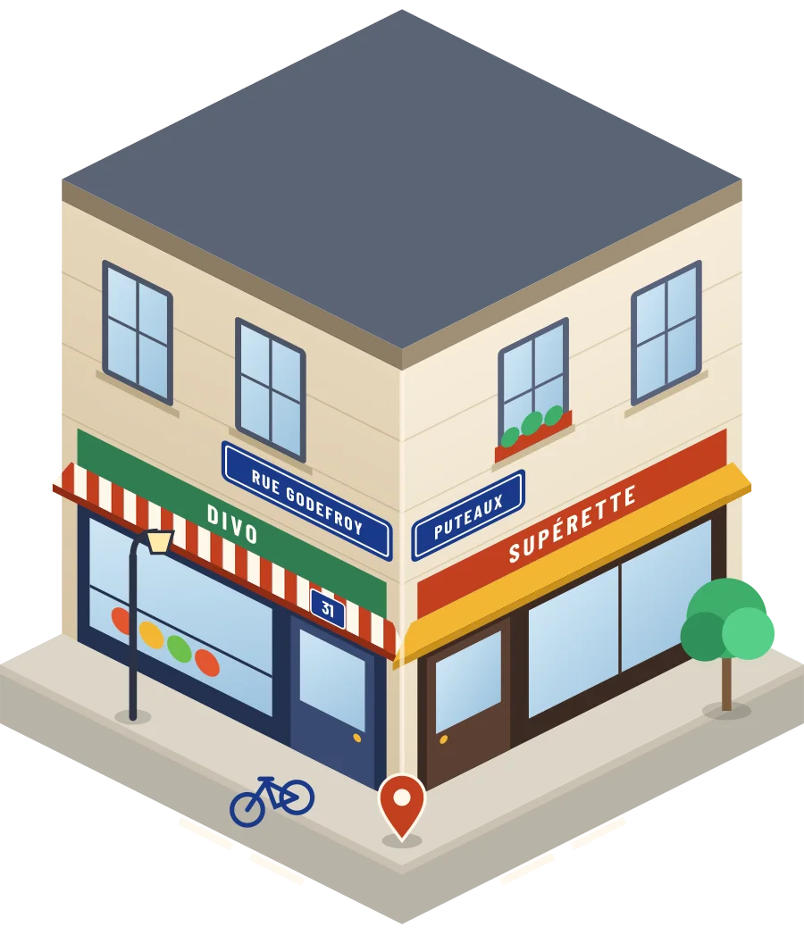 Divo, supérette rue Godefroy à Puteaux (illustration)