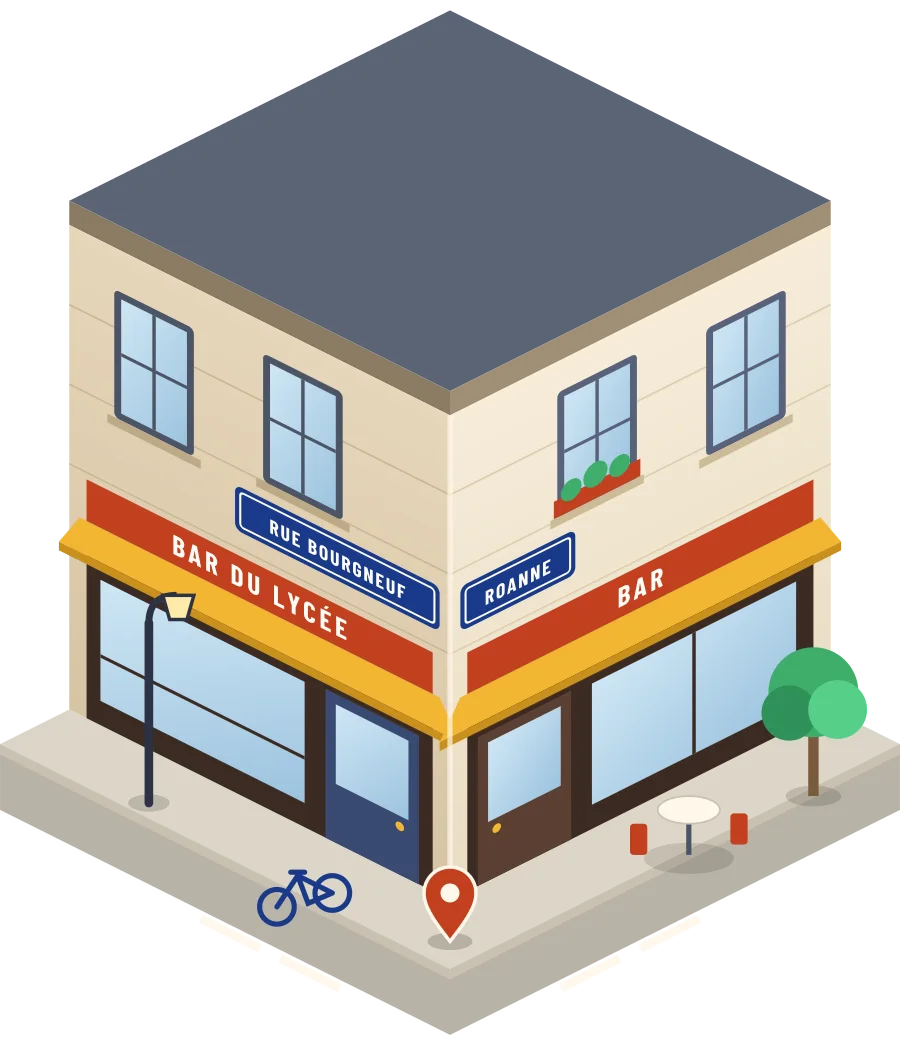Bar du Lycée, bar rue Bourgneuf à Roanne (illustration)