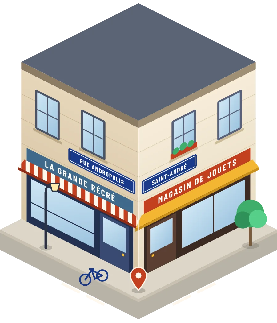 La Grande Récré, magasin de jouets rue Andropolis à Saint-André (illustration)