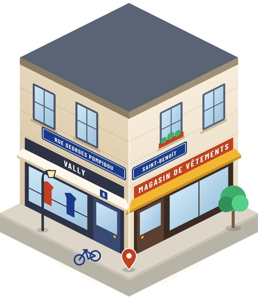 Vally, magasin de vêtements rue Georges Pompidou à Saint-Benoît (illustration)