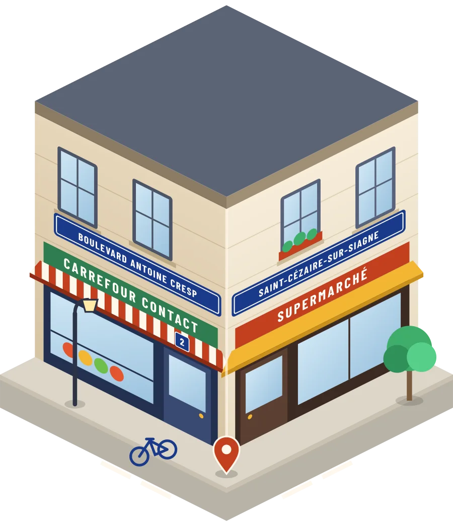 Carrefour Contact, supermarché boulevard Antoine Cresp à Saint-Cézaire-sur-Siagne (illustration)