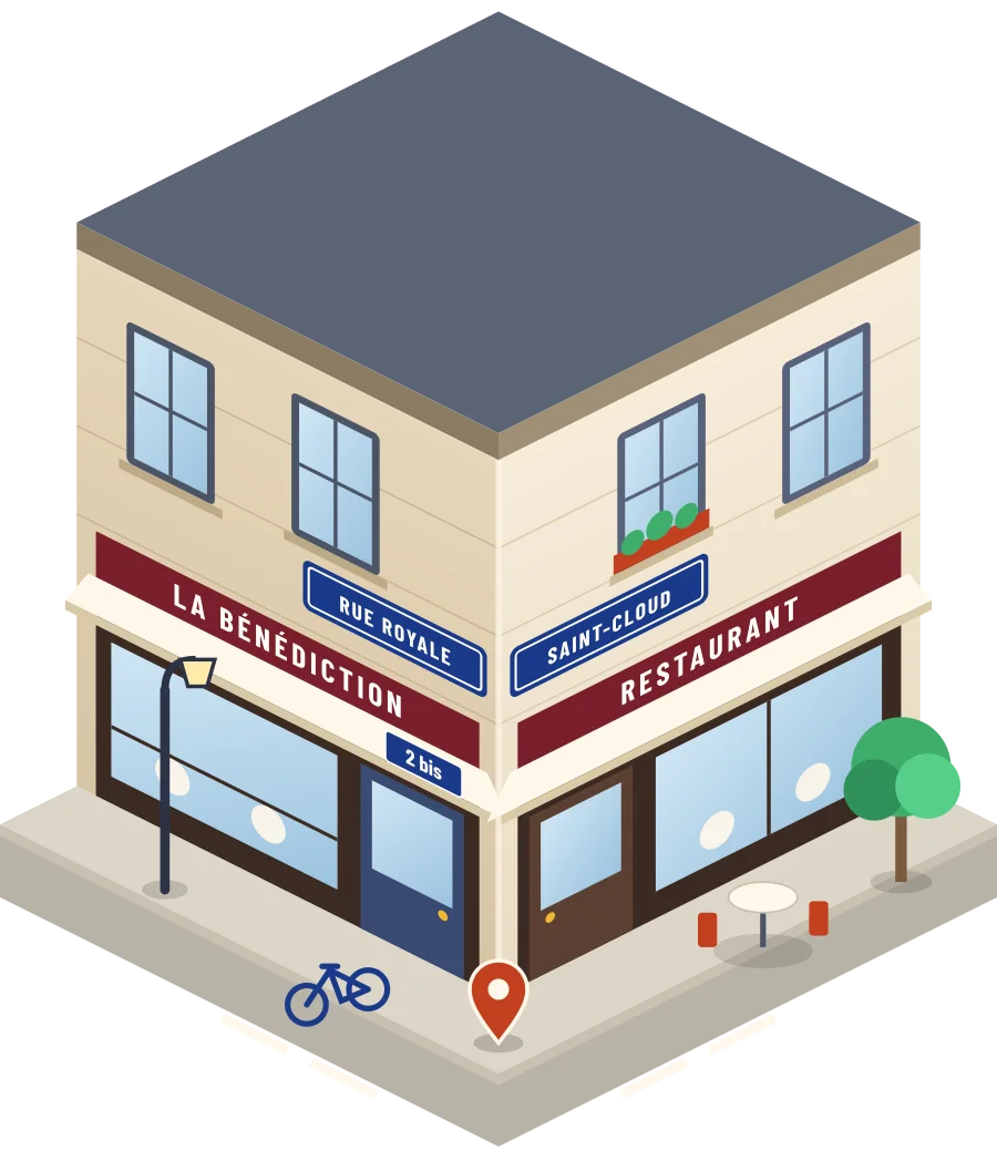 La Bénédiction, restaurant rue Royale à Saint-Cloud (illustration)