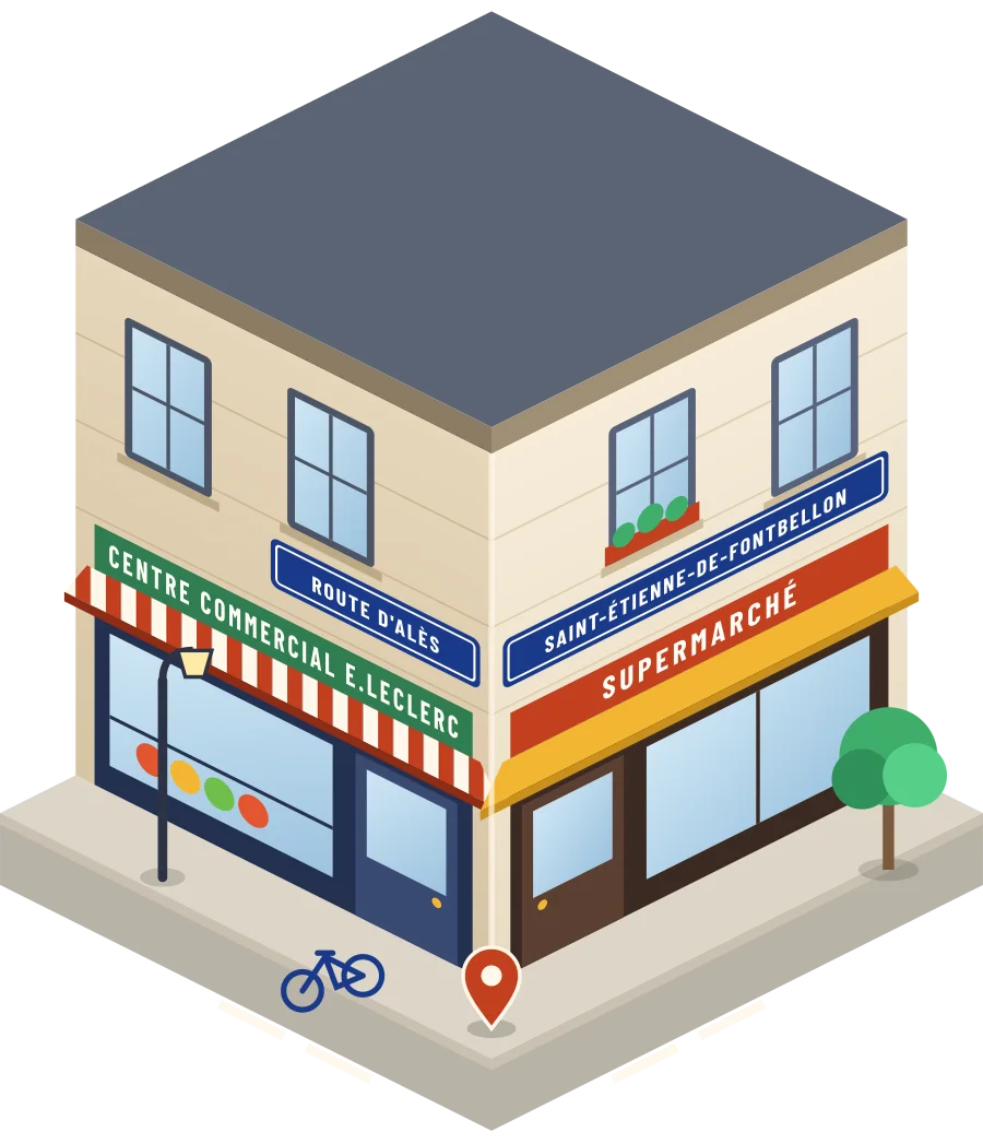 Centre Commercial E.Leclerc, supermarché route d'Alès à Saint-Étienne-de-Fontbellon (illustration)