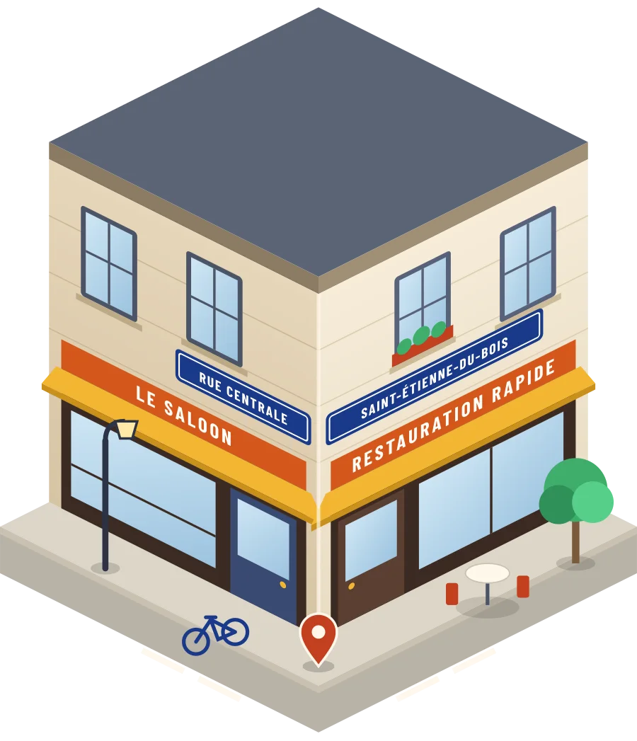 Le Saloon, restauration rapide rue Centrale à Saint-Étienne-du-Bois (illustration)