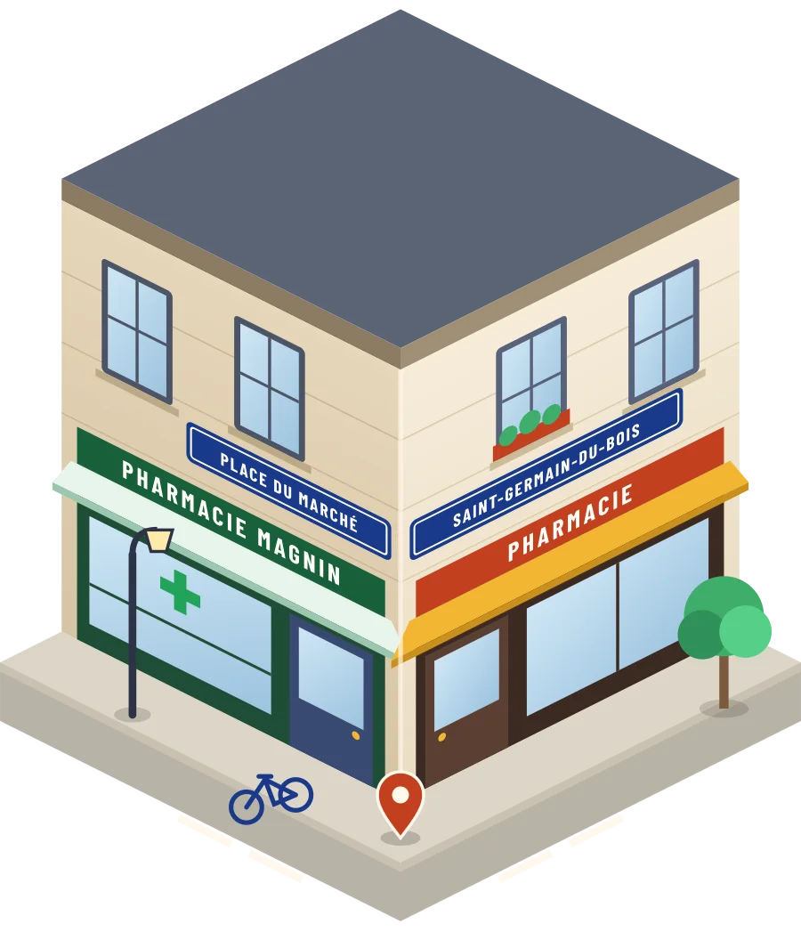 Pharmacie Magnin, pharmacie place du Marché à Saint-Germain-du-Bois (illustration)