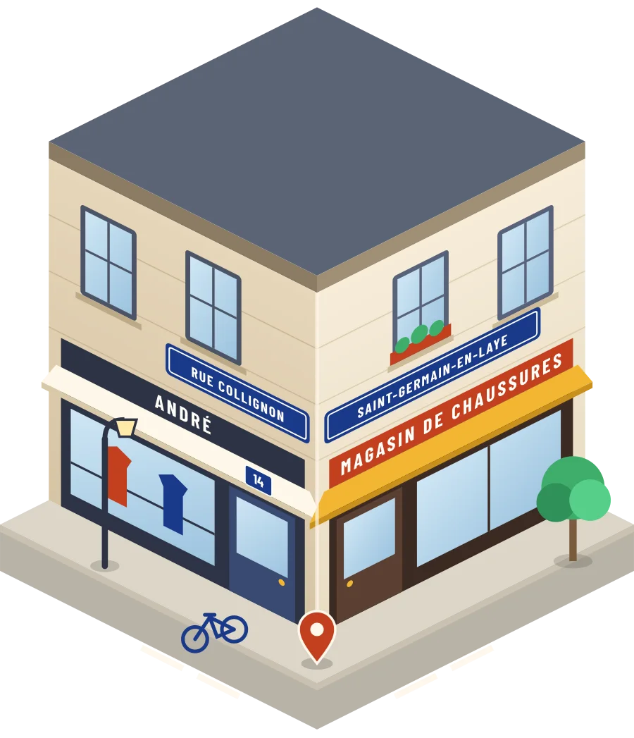 André, magasin de chaussures rue Collignon à Saint-Germain-en-Laye (illustration)