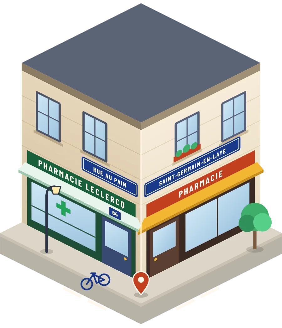 Pharmacie Leclercq, pharmacie rue au Pain à Saint-Germain-en-Laye (illustration)