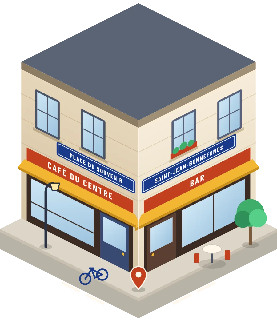 Café du Centre, bar place du Souvenir à Saint-Jean-Bonnefonds (illustration)