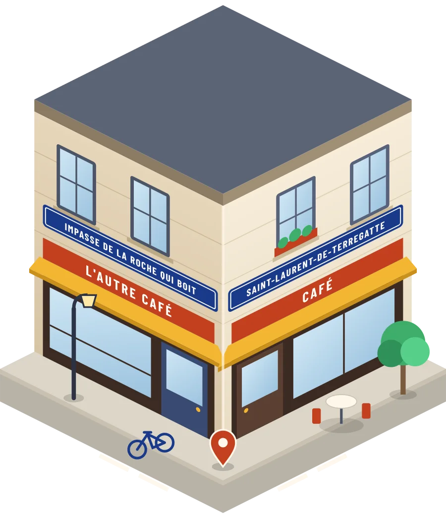 L'Autre Café, café impasse de la Roche qui Boit à Saint-Laurent-de-Terregatte (illustration)