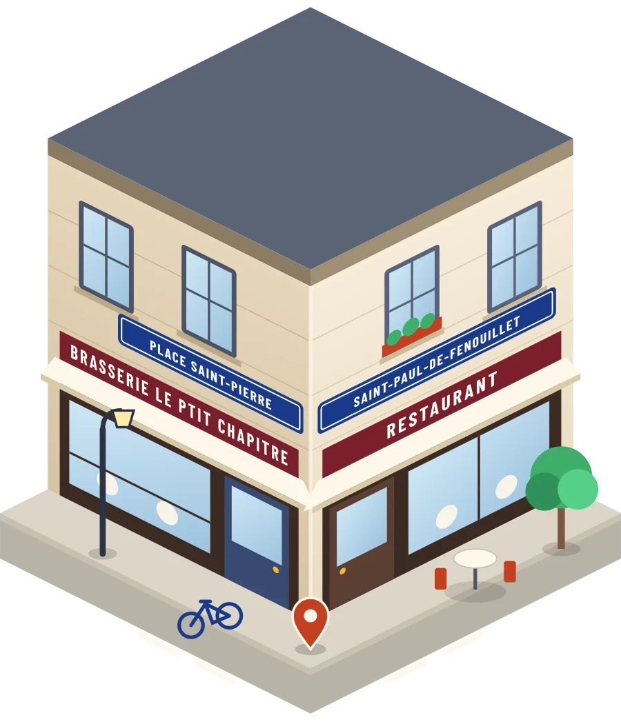 Brasserie Le Ptit Chapitre, restaurant place Saint-Pierre à Saint-Paul-de-Fenouillet (illustration)