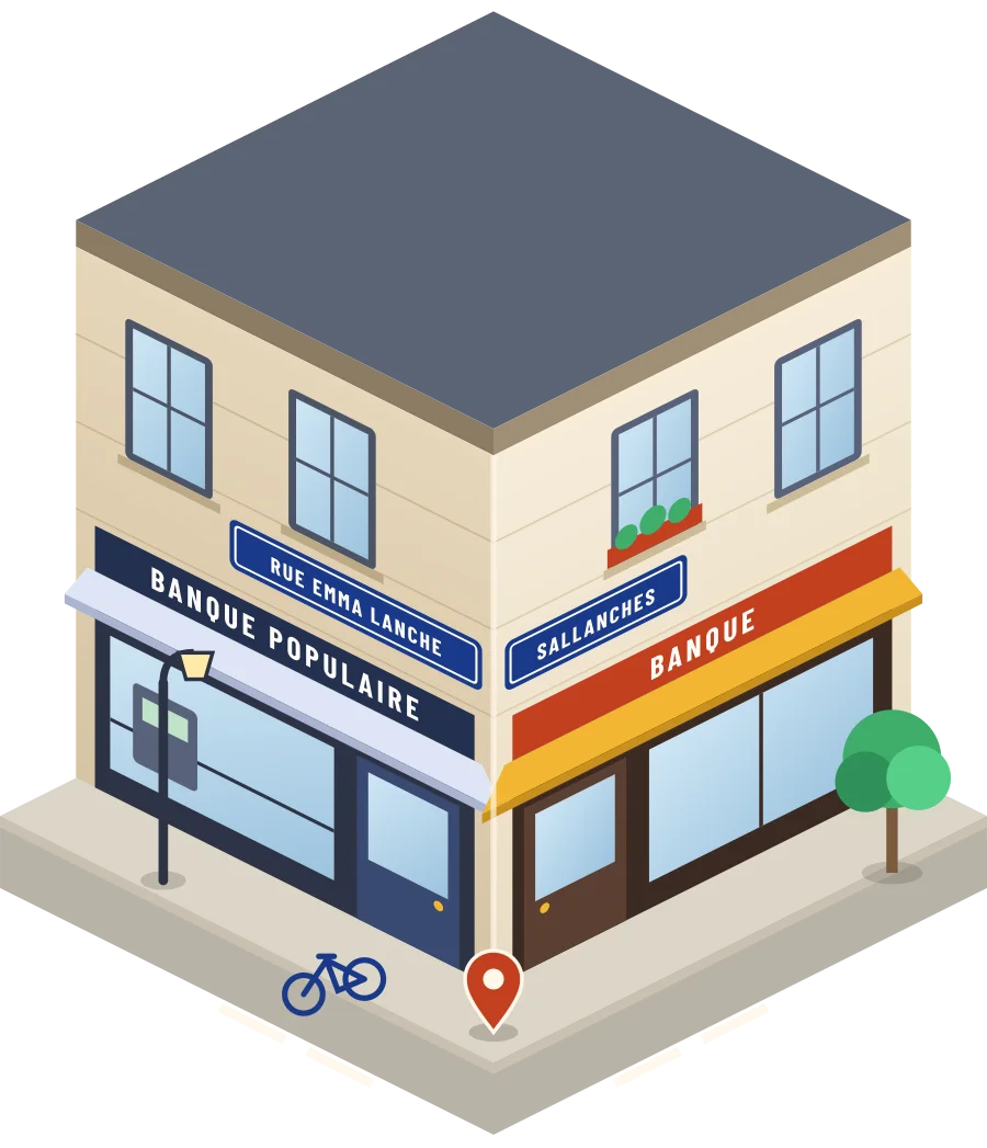 Banque Populaire, banque rue Emma Lanche à Sallanches (illustration)