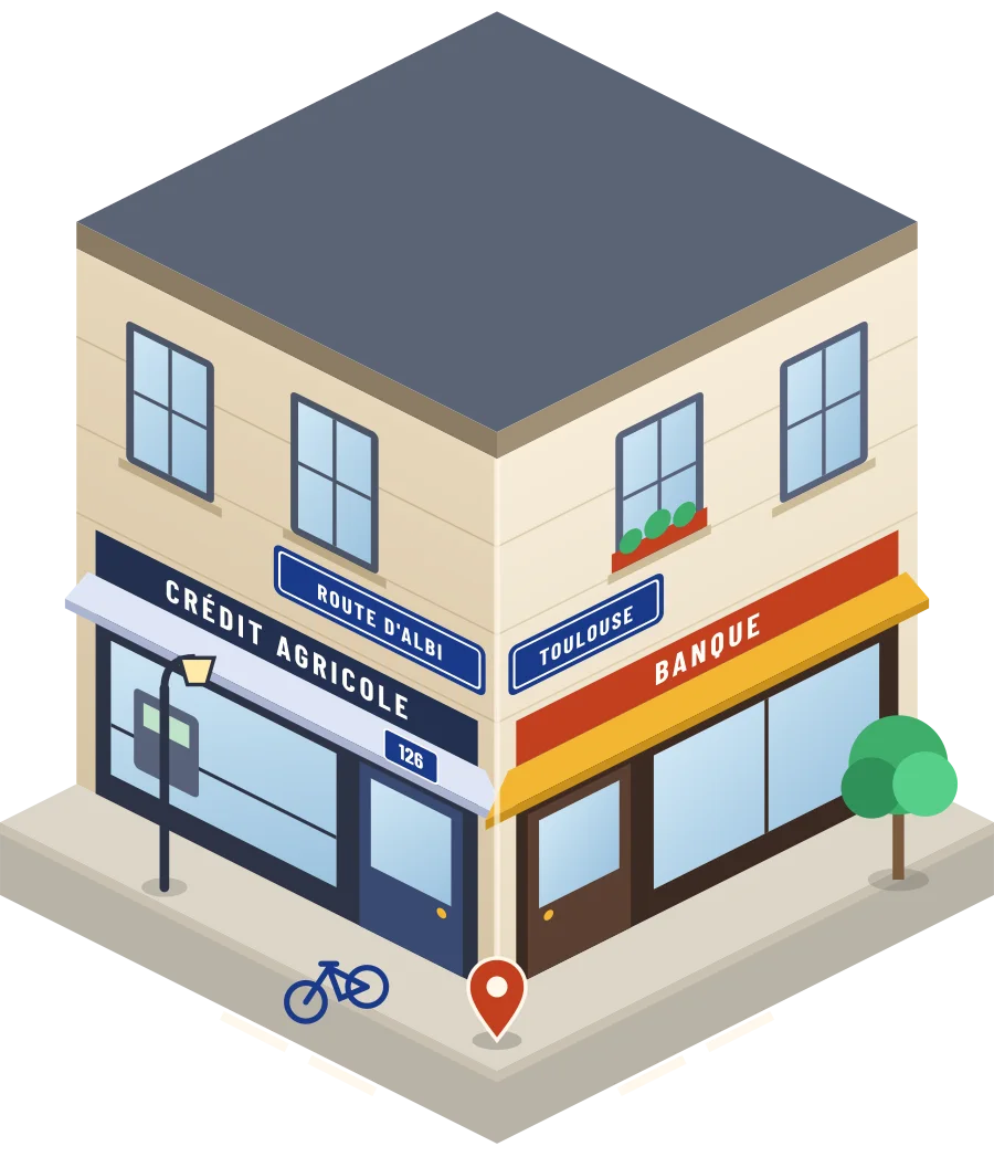 Crédit Agricole, banque route d'Albi à Toulouse (illustration)