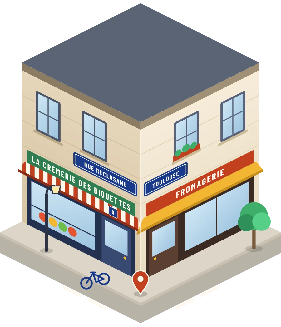 La Crèmerie des Biquettes, fromagerie rue Réclusane à Toulouse (illustration)