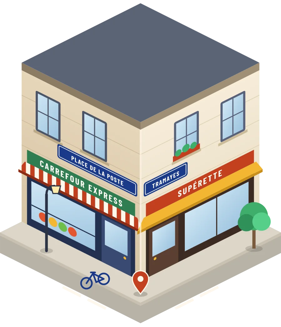 Carrefour Express, supérette place de la Poste à Tramayes (illustration)