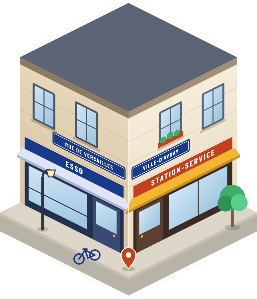 Esso, station-service rue de Versailles à Ville-d'Avray (illustration)