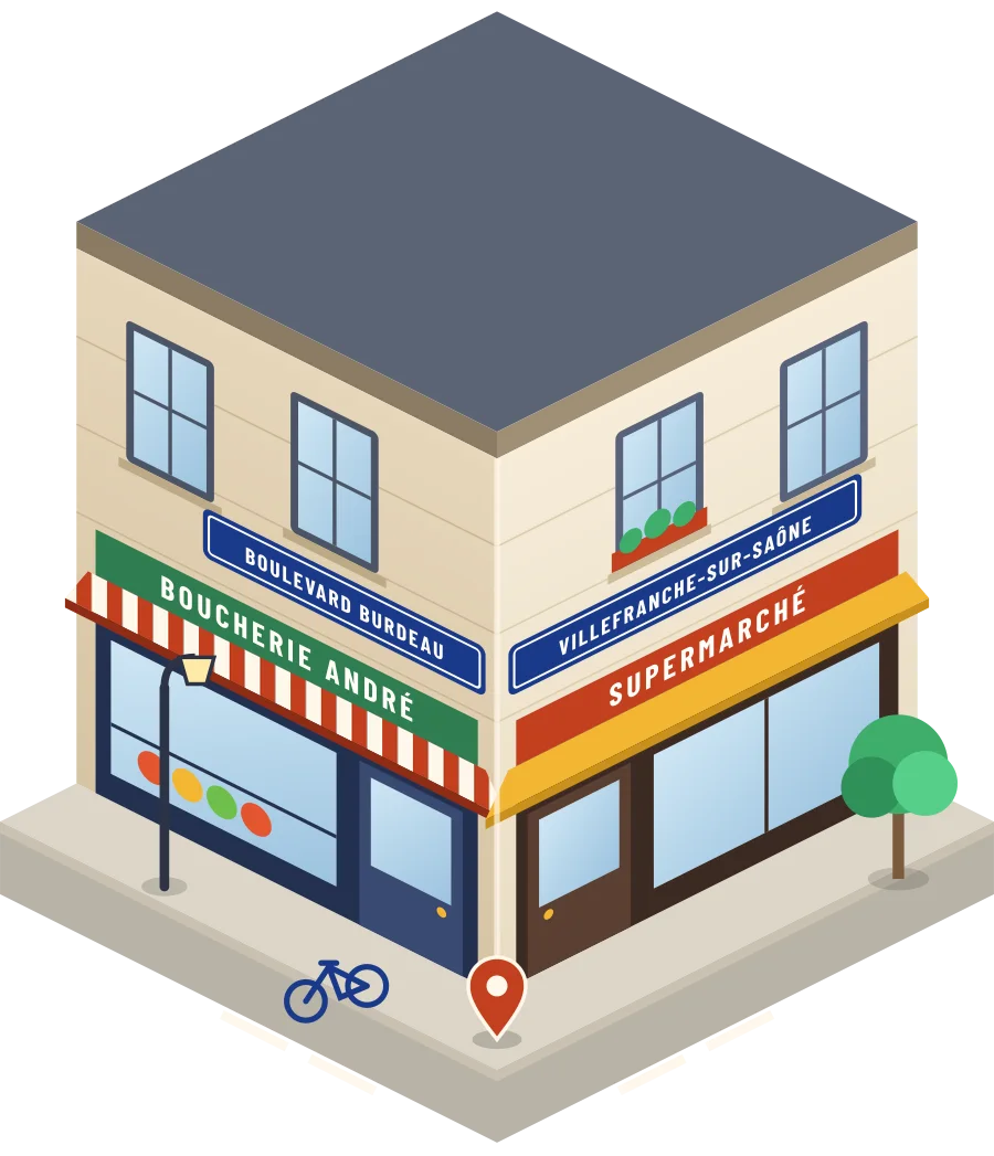 Boucherie André, supermarché boulevard Burdeau à Villefranche-sur-Saône (illustration)