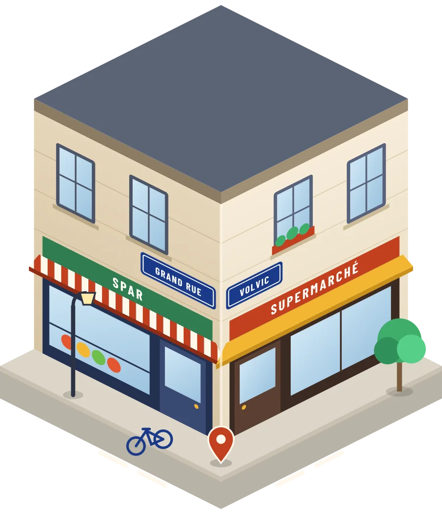 Spar, supermarché grand Rue à Volvic (illustration)