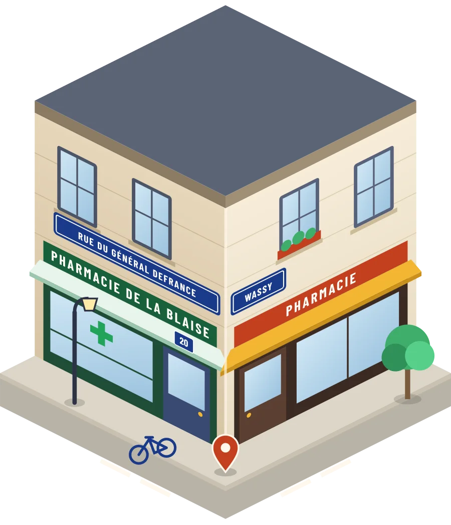 Pharmacie de la Blaise, pharmacie rue du Général Defrance à Wassy (illustration)