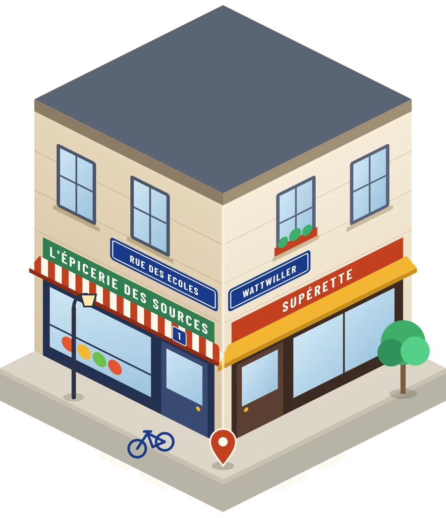 L'épicerie des Sources, supérette rue des Ecoles à Wattwiller (illustration)