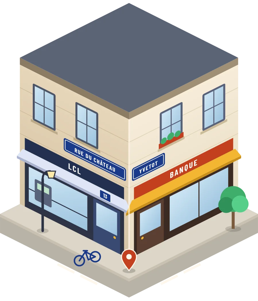 LCL, banque rue du Château à Yvetot (illustration)
